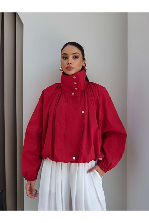 Asymmetrical Front Closure Bomber Jacket