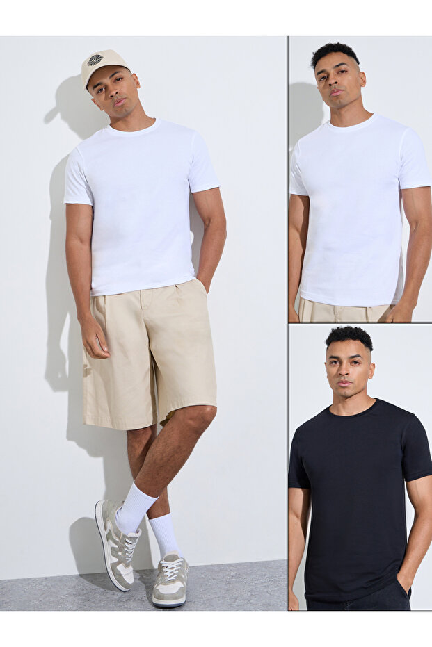 Pack of 2 - Multi-Color Solid Regular Fit T-Shirt