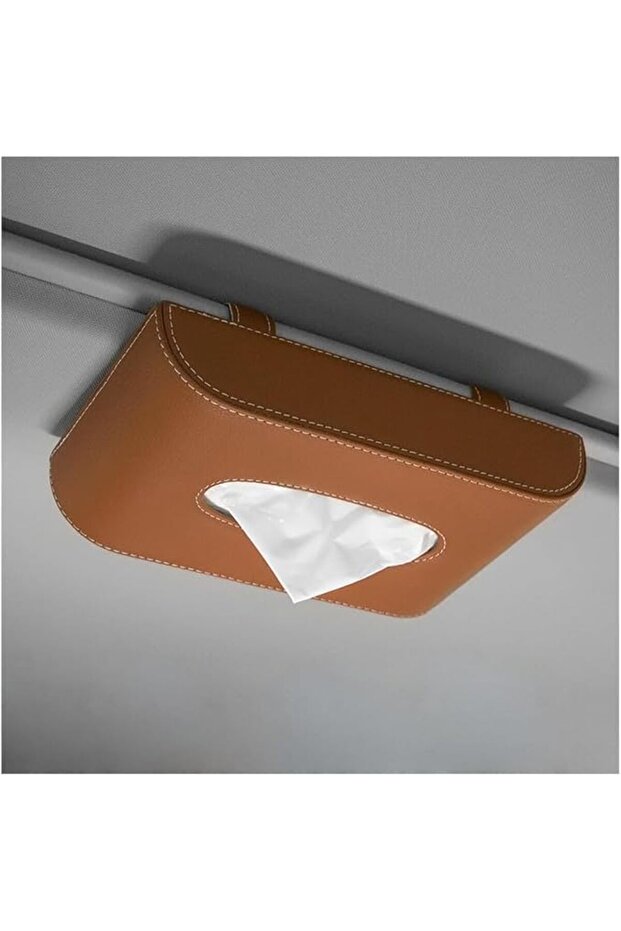 حامل مناديل للسيارة، موزع مناديل جلدي لحاجب الشمس، حامل أقنعة ورقية مستطيل الشكل مع مناديل
