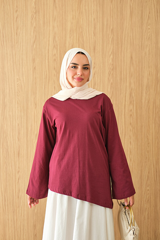 Women's Crew Neck Bodysuit Burgundy