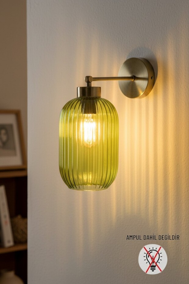 Wingmn Green Glass Flat Body Sconce Wall Lamp Modern Hotel Cafe Vintage Living Room Bedroom Staircase Retro