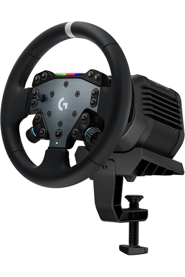 Logitech G RS50 System, 3-Piece Sim Racing Steering Wheel Setup - RS50 Wheel base with 8 Nm Direct D