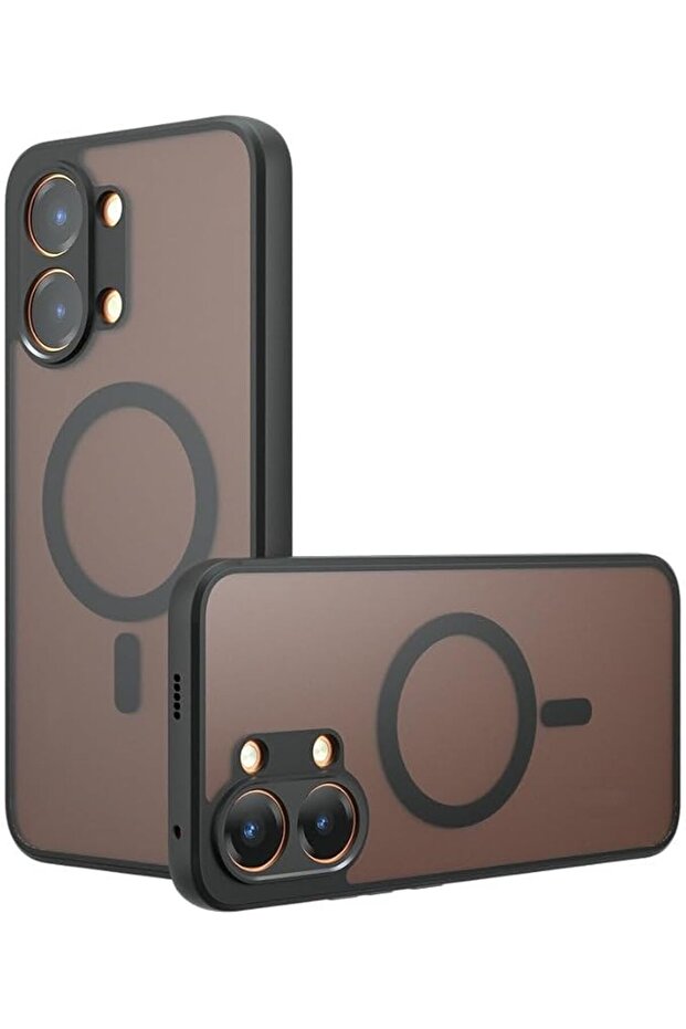 غطاء لهاتف شاومي بوكو X8 برو ماكس 5G، شفاف نصف شفاف أسود مطفي مقاوم للصدمات مع خاصية مغناطيسية، مصقول