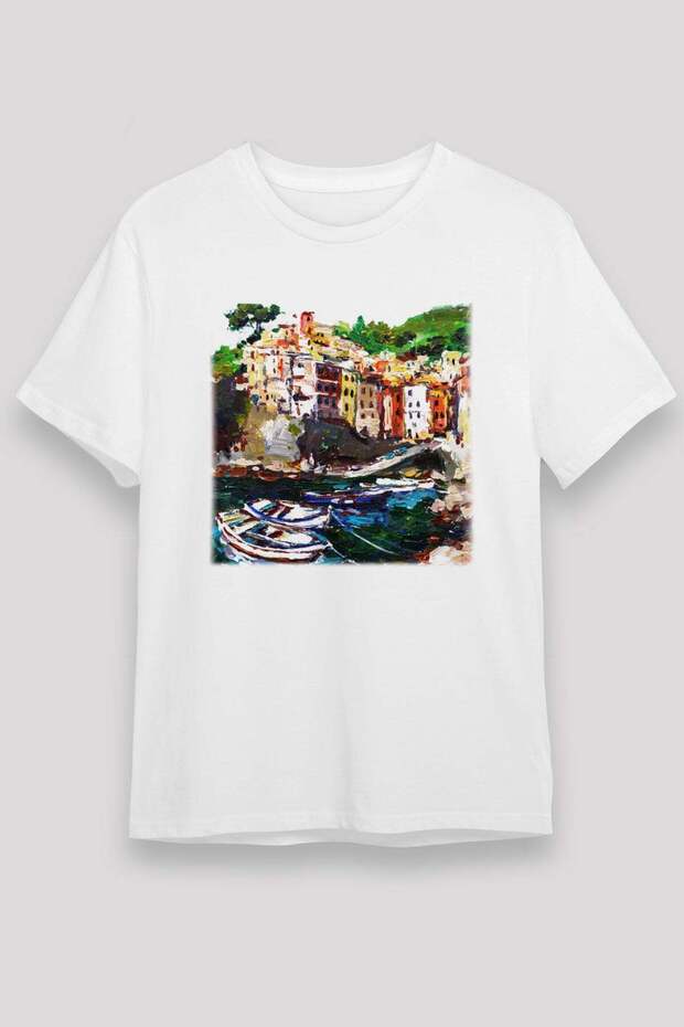 Cinque Terre White Unisex T-Shirt T-Shirt