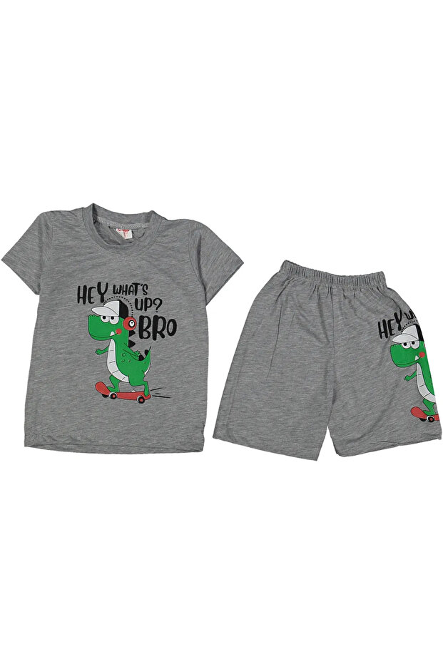 Baby boy grey crocodile print shorts set of 2