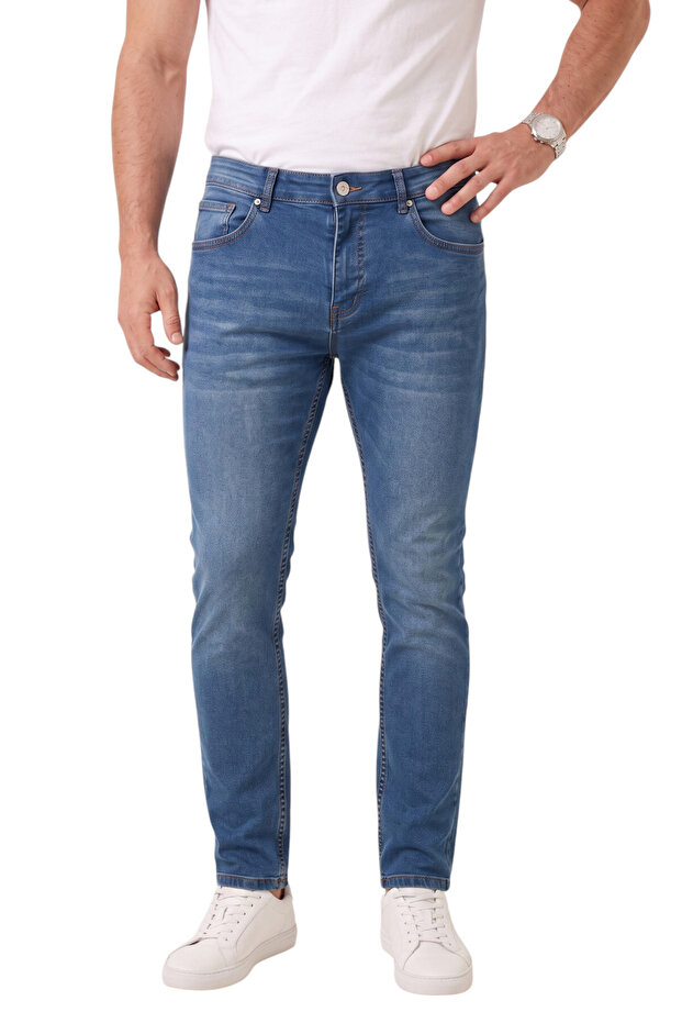 Men's Slim Fit Lycra Blue Jeans – Narrow Leg Slim Stretch Jeans 2608306