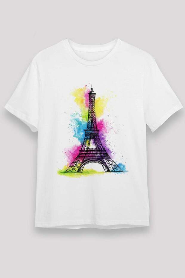 Eiffel Tower White Unisex T-Shirt T-Shirt