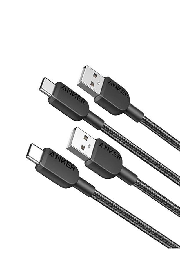 كابل أنكر USB-C [عبوة من قطعتين، 3 أقدام] كابل شحن USB-A إلى USB-C، كابل شحن USB-A إلى Type-C سريع