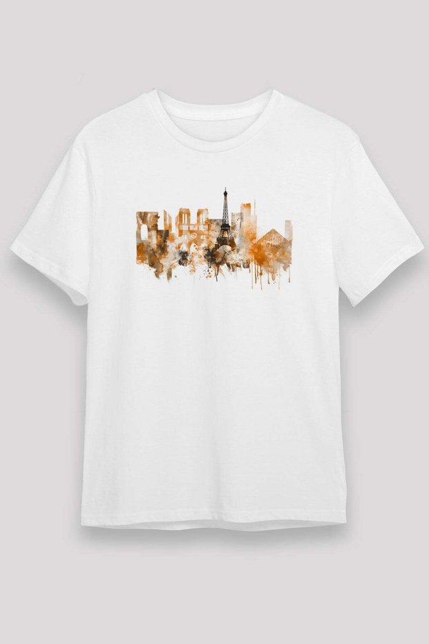 Eiffel Tower White Unisex T-Shirt T-Shirt