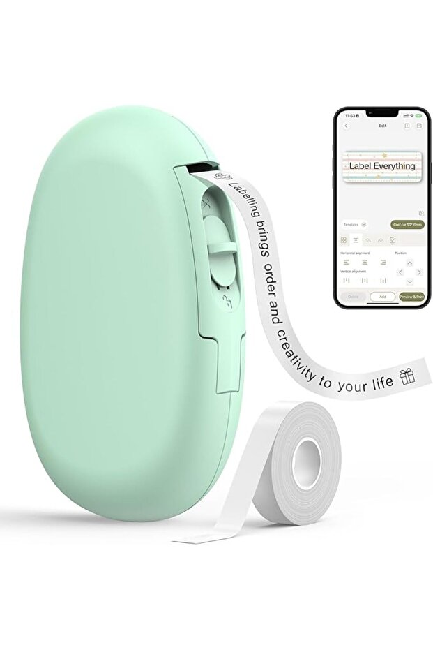 E10 Bluetooth Label Printer with Continuous Waterproof Labels, Green