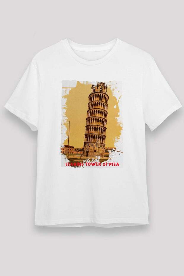 Leaning Tower of Pisa White Unisex T-Shirt T-Shirt