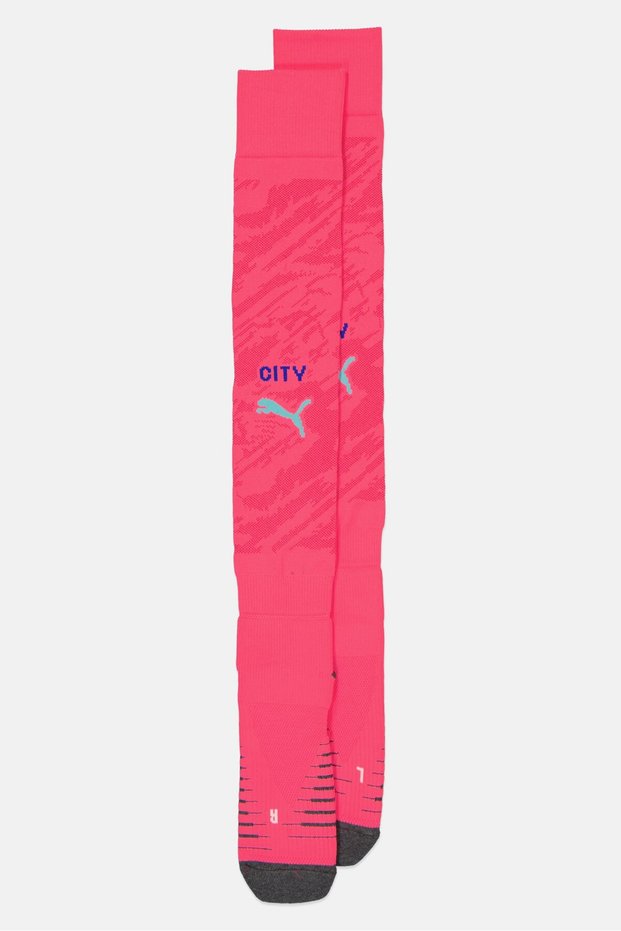 Men Brand Logo Manchester City Football Socks, Pink
