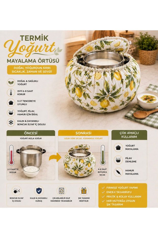 Yogurt, Dough Rising Cover, Bead Fiber Filled Rising Bowl Made of Duck Fabric, Rising Outfit