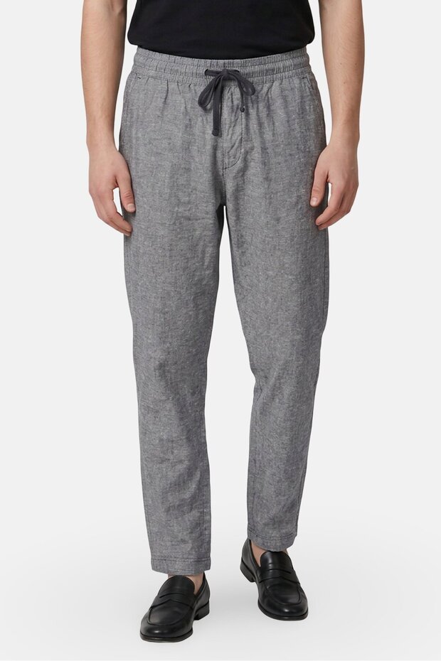 Men Regular Fit Heather Straight Pants, Grey