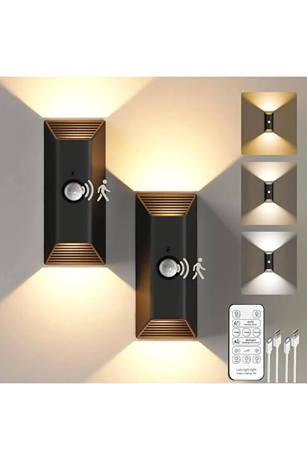 Wireless Wall Light with Motion Sensor, 4000mA Rechargeable Battery, 2800K-6000K Adjustable, with Re