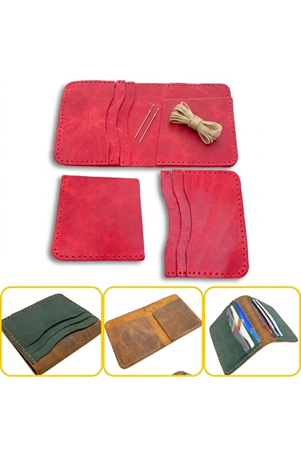 DIY Koza Leather Wallet Making Set, DIY Handmade Horizontal Men's Wallet Card Holder Kit