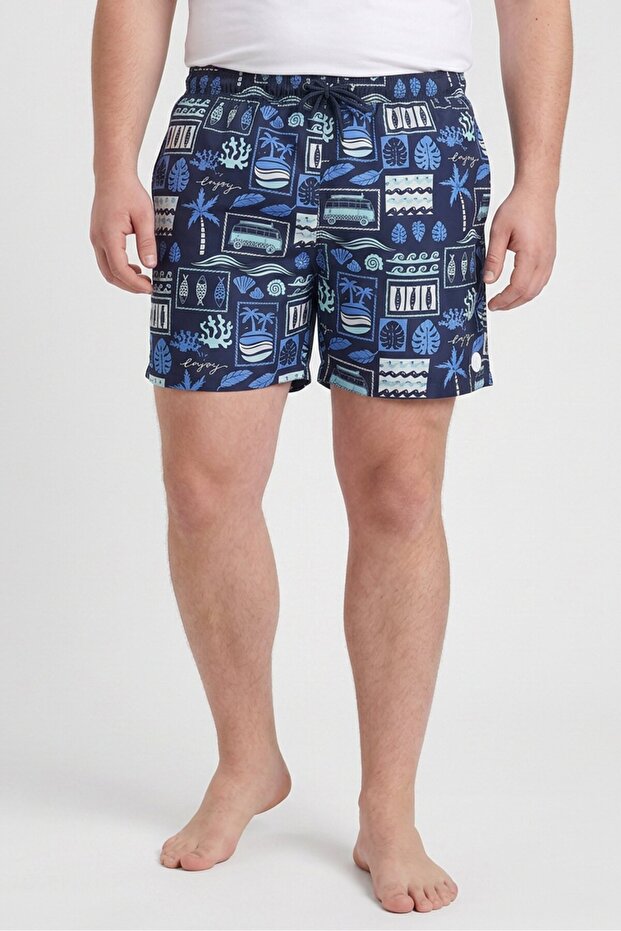 Men Graphic Print Board Shorts, Multicolor