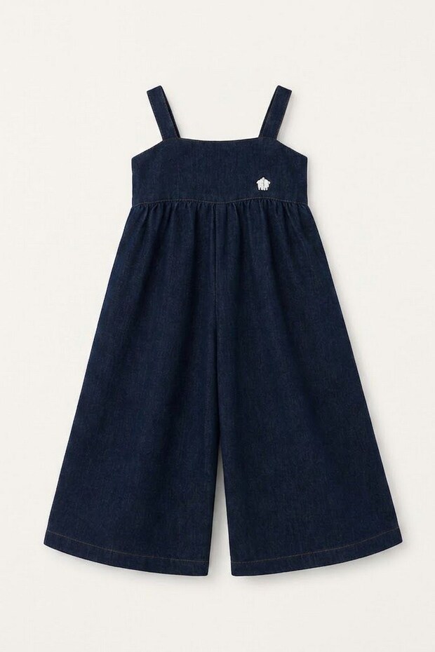 Denim Overalls for Girls Navy Blue