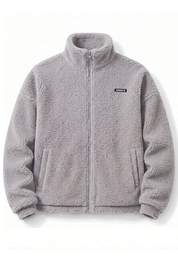 Oversize Plush Men's Fleece Lined Full Zip Sherpa Autumn Winter Women's Fleece Sweatshirt