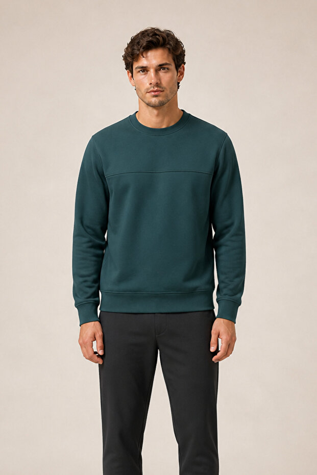 Steni New Season Men's Regular Fit Winter Crew Neck Sweatshirt Nefti