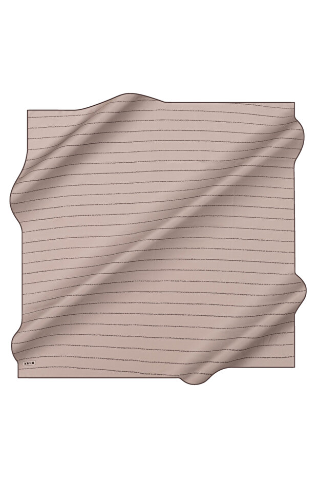 Silver 90X90 Silk Crepe Satin Scarf