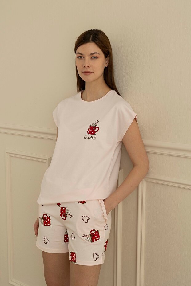18133 Women's Printed Shorts Set
