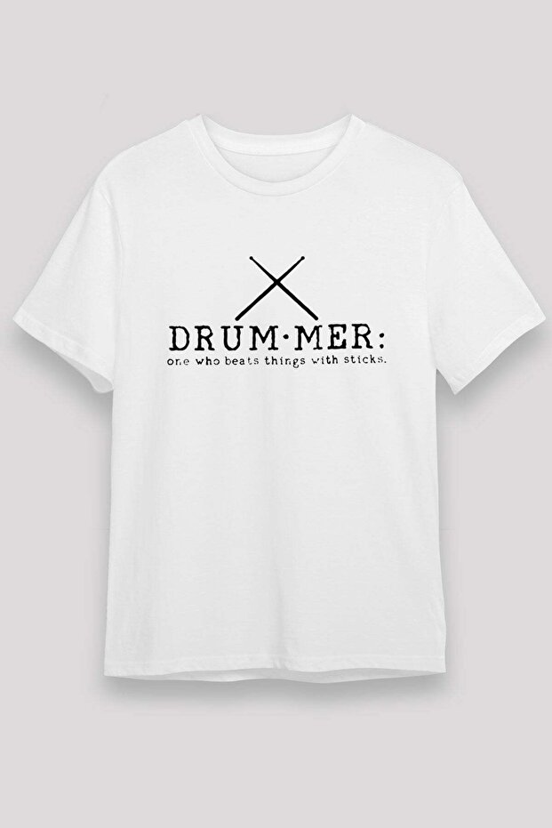 Bateri Unisex Printed White T-Shirt - Tshirt