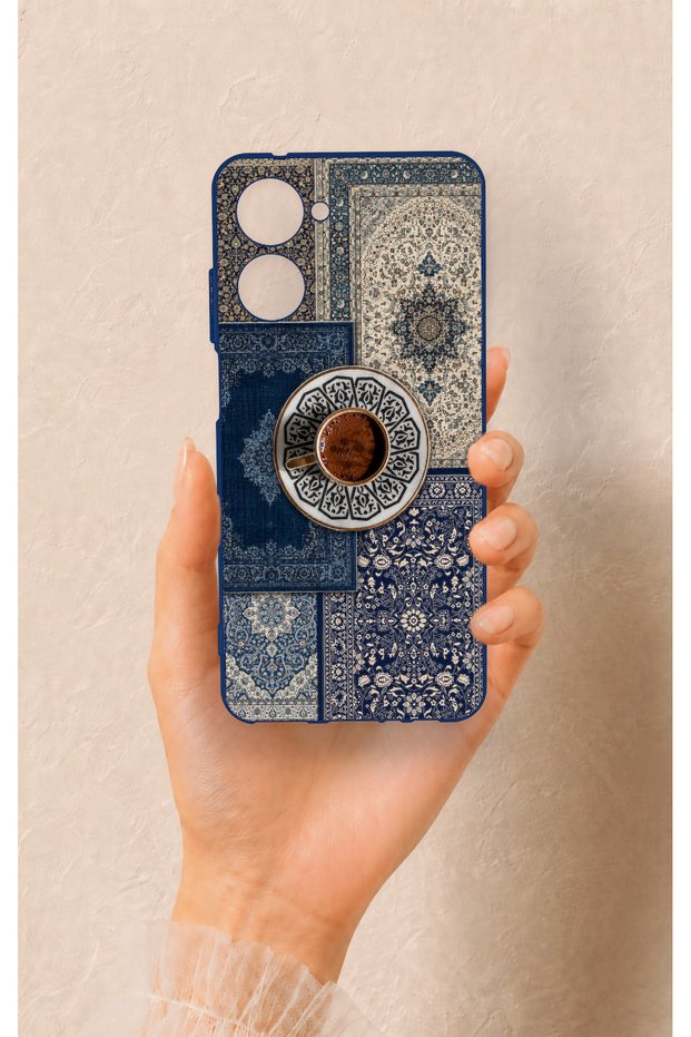 Realme 10 Compatible Turkish Coffee and Kilim Patterned Silicone Case