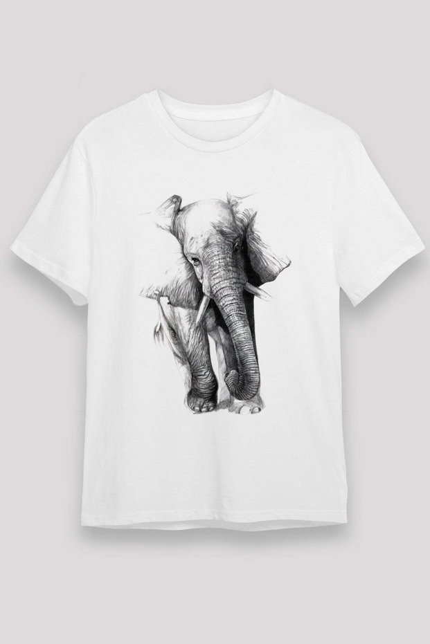 Elephant White Unisex T-Shirt T-Shirt