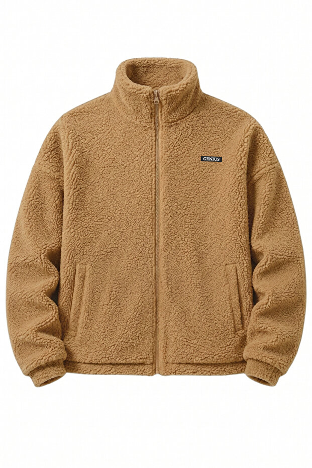 Oversize Plush Men's Fleece Lined Full Zip Sherpa Autumn Winter Women's Fleece Sweatshirt