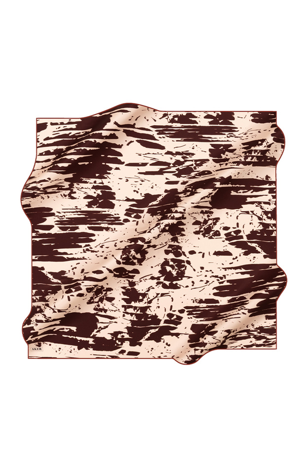 Burgundy 90X90 Silk Crepe Satin Scarf