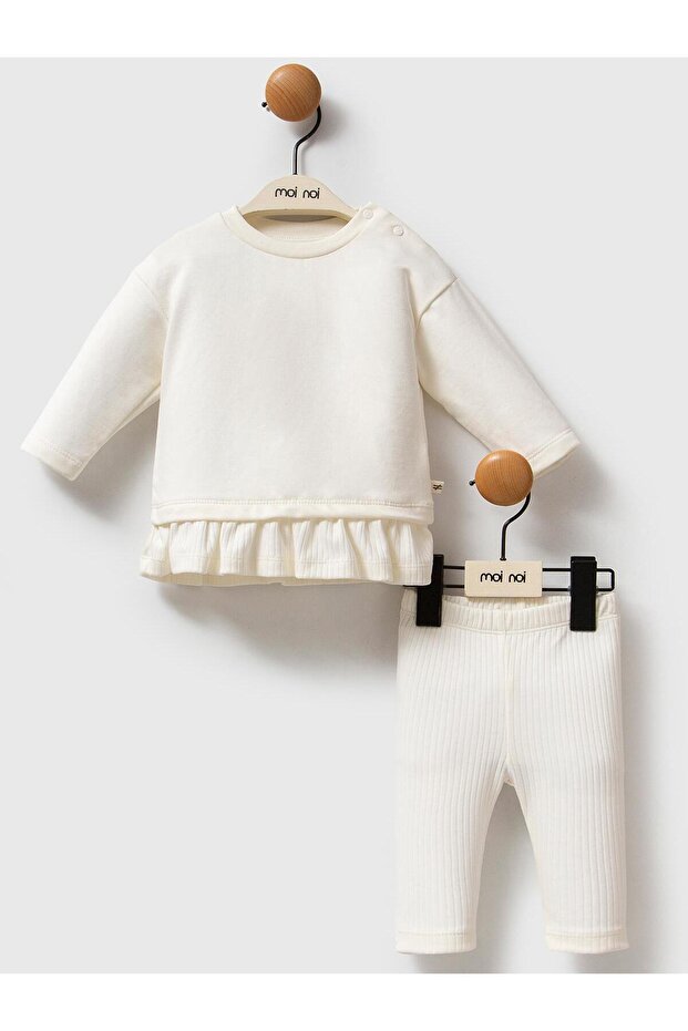 2-Piece Ruffled Set for 3-12 Months - Ecru