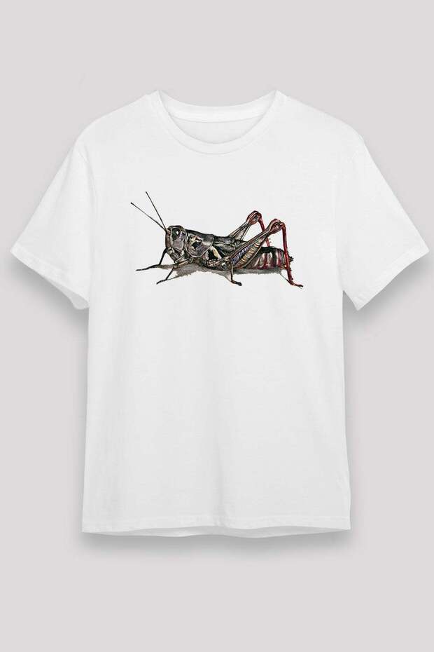 Grasshopper Unisex Printed White T-Shirt - Tshirt