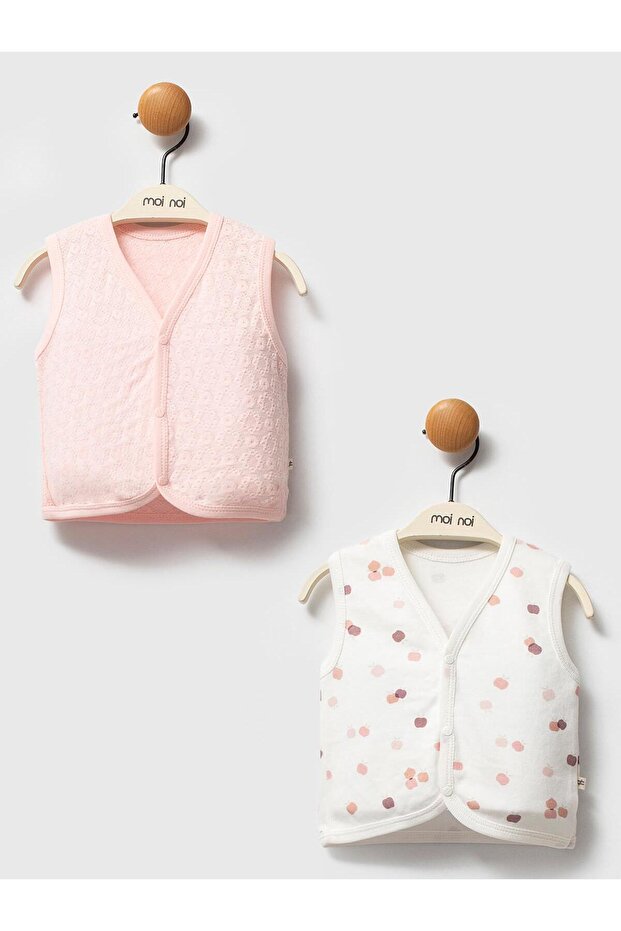 2-Piece Printed 1-9 Month Vest - Ecru