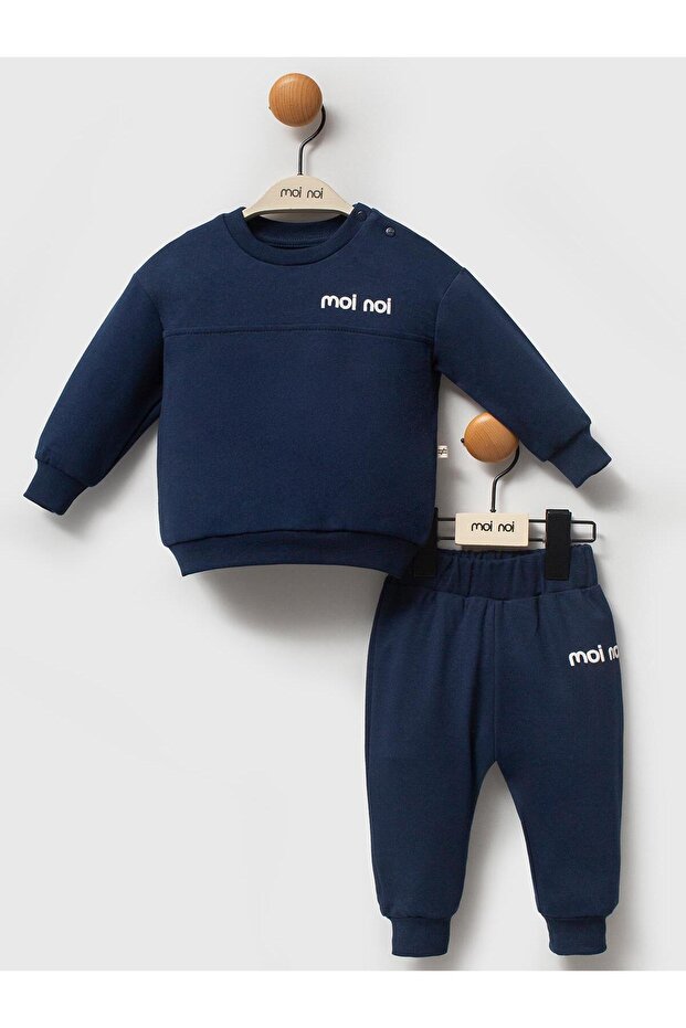 2-Piece Embroidered Set for 3-12 Months - Navy Blue