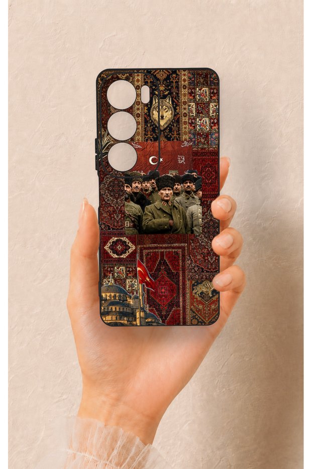Vivo Y19S Compatible Bozkurt and Atatürk Patterned Silicone Case