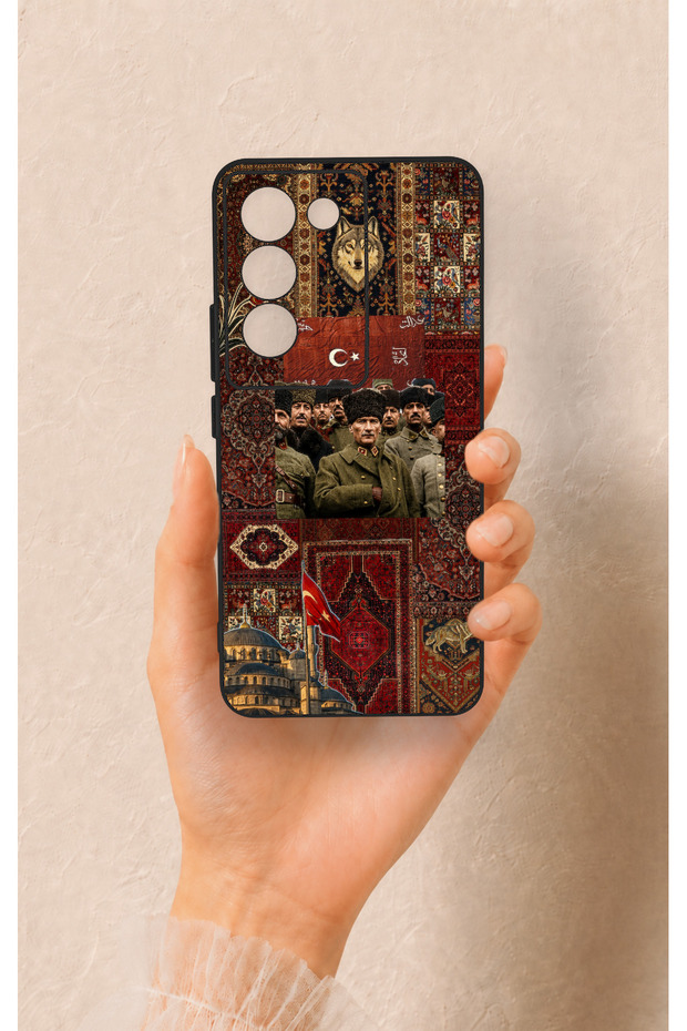 Vivo V30 Lite Compatible Bozkurt and Ataturk Patterned Silicone Case