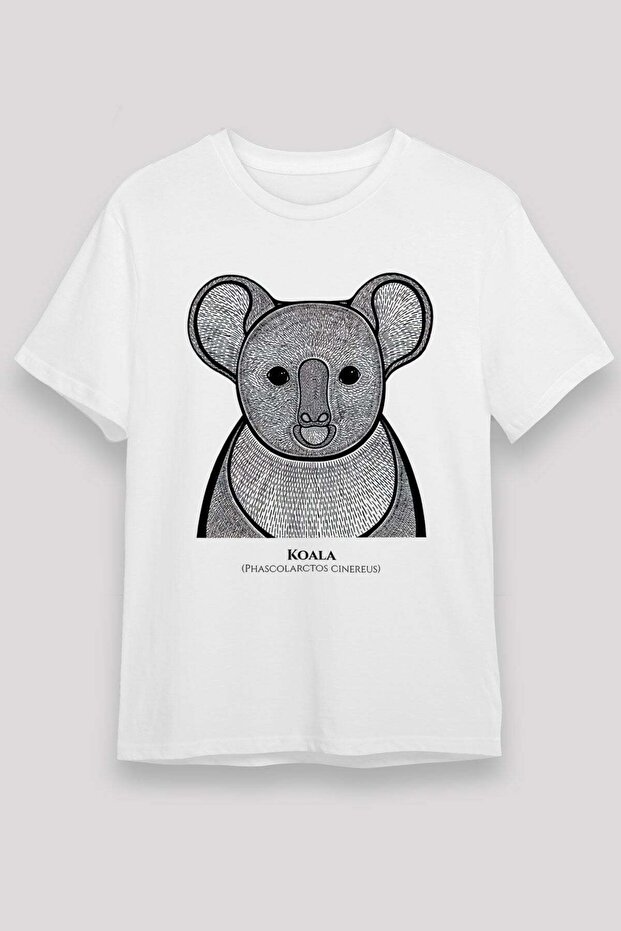 Koala Unisex Printed White T-Shirt - Tshirt