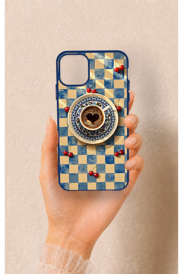 iPhone 11 Pro Max Compatible Heart Coffee Pattern Silicone Case
