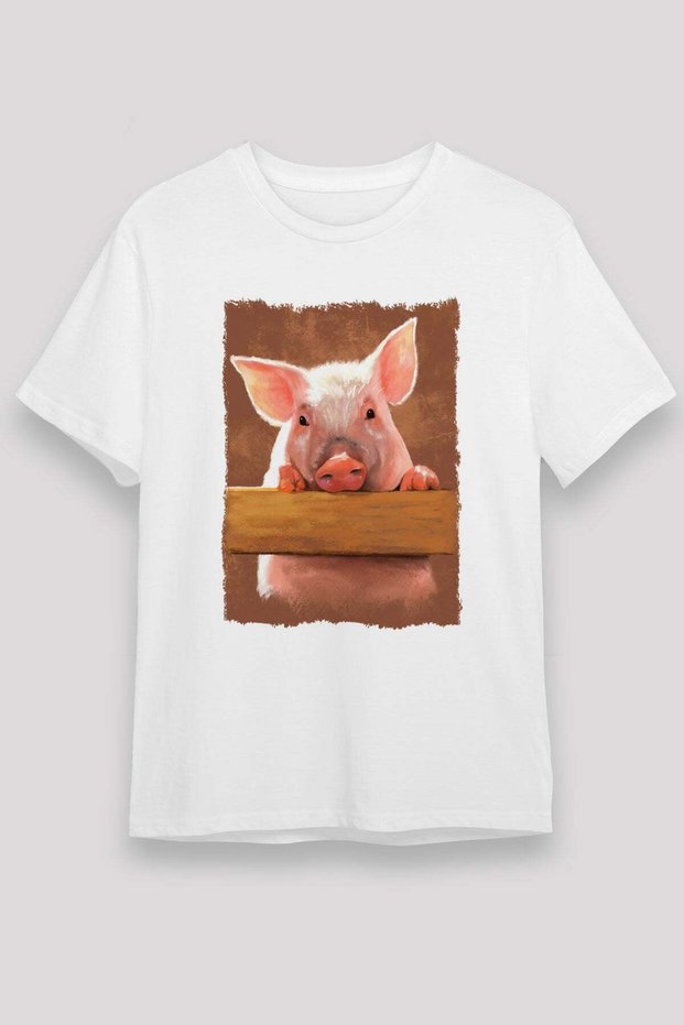 Pig White Unisex T-Shirt T-Shirt