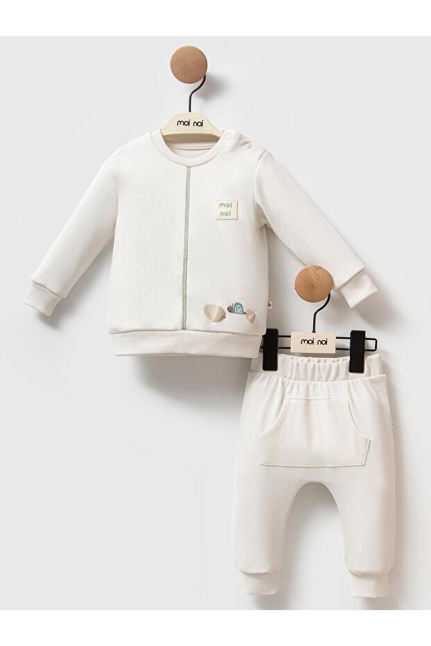 2-Piece Printed 3-12 Month Set - Ecru