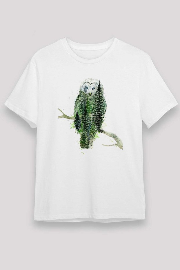 Owl White Unisex T-Shirt T-Shirt