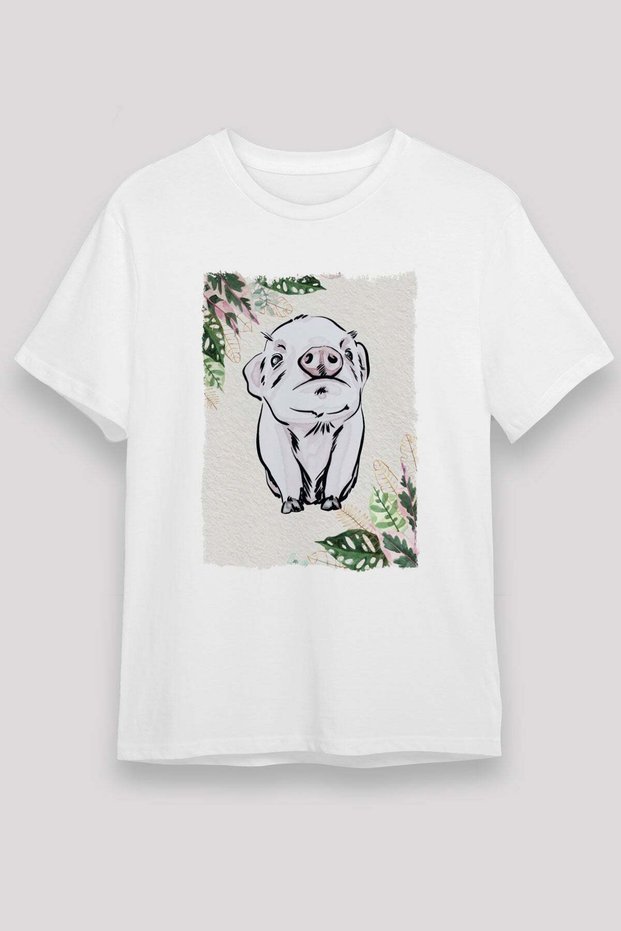 Pig White Unisex T-Shirt T-Shirt