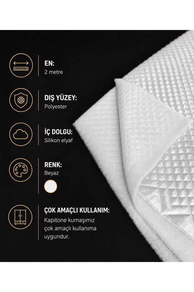 Quilted Bark Stitched Fabric 4 Meters – White