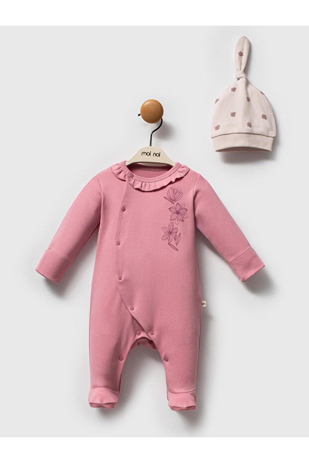 2-Piece Printed Jumpsuit with Hat - Pink