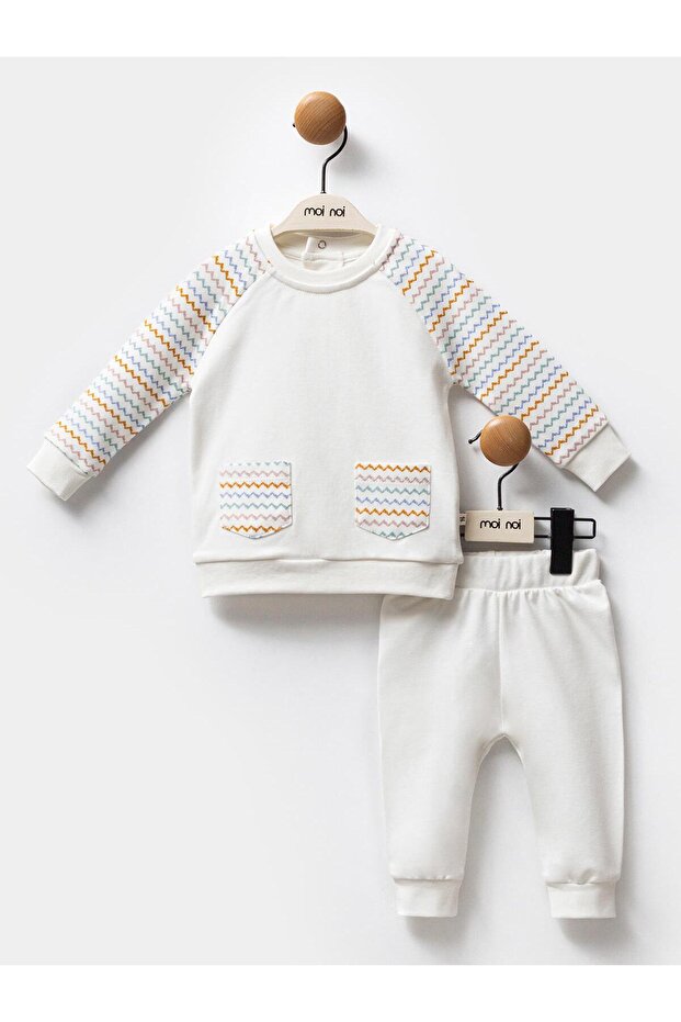 2-Piece Printed 3-12 Month Set - Ecru