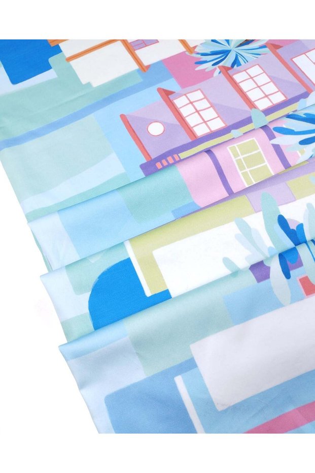 Cotton Satin Satin Woven Fabric in Blue, Pink, Green, Yellow Colors for Dresses & Skirts 140X150Cm