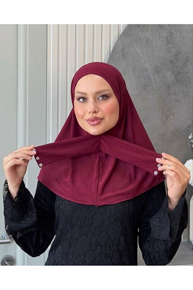Çıtçıtlı bone hijab