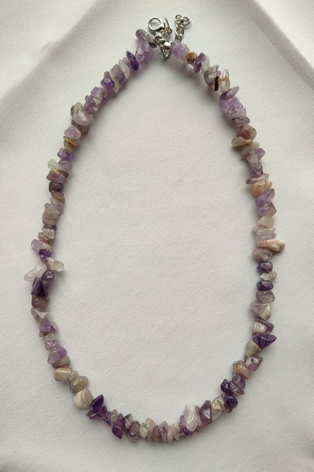 Certified Amethyst Broken Stone Necklace