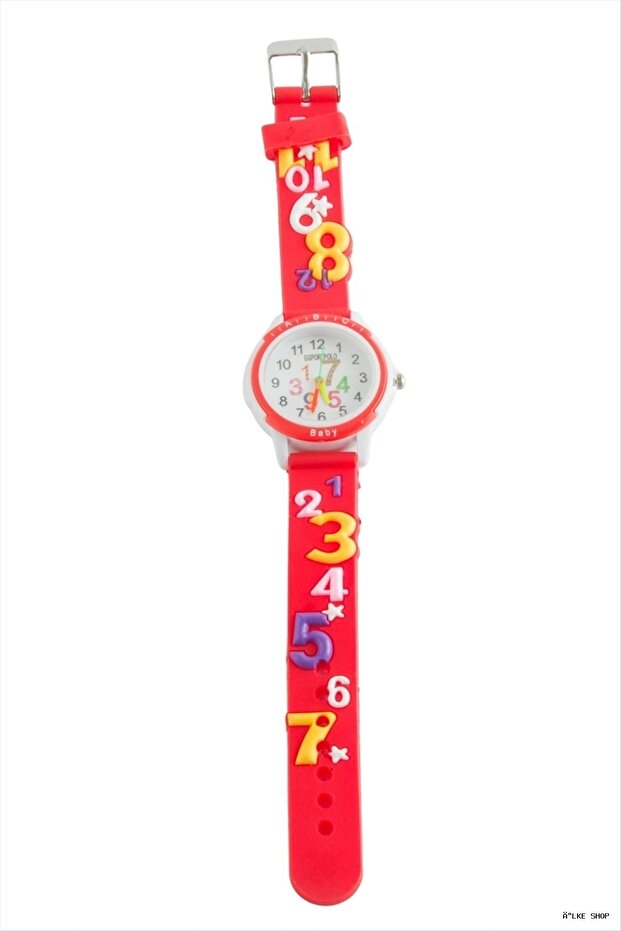 Ilkestor Number Embossed Children's Watch (201416) Red